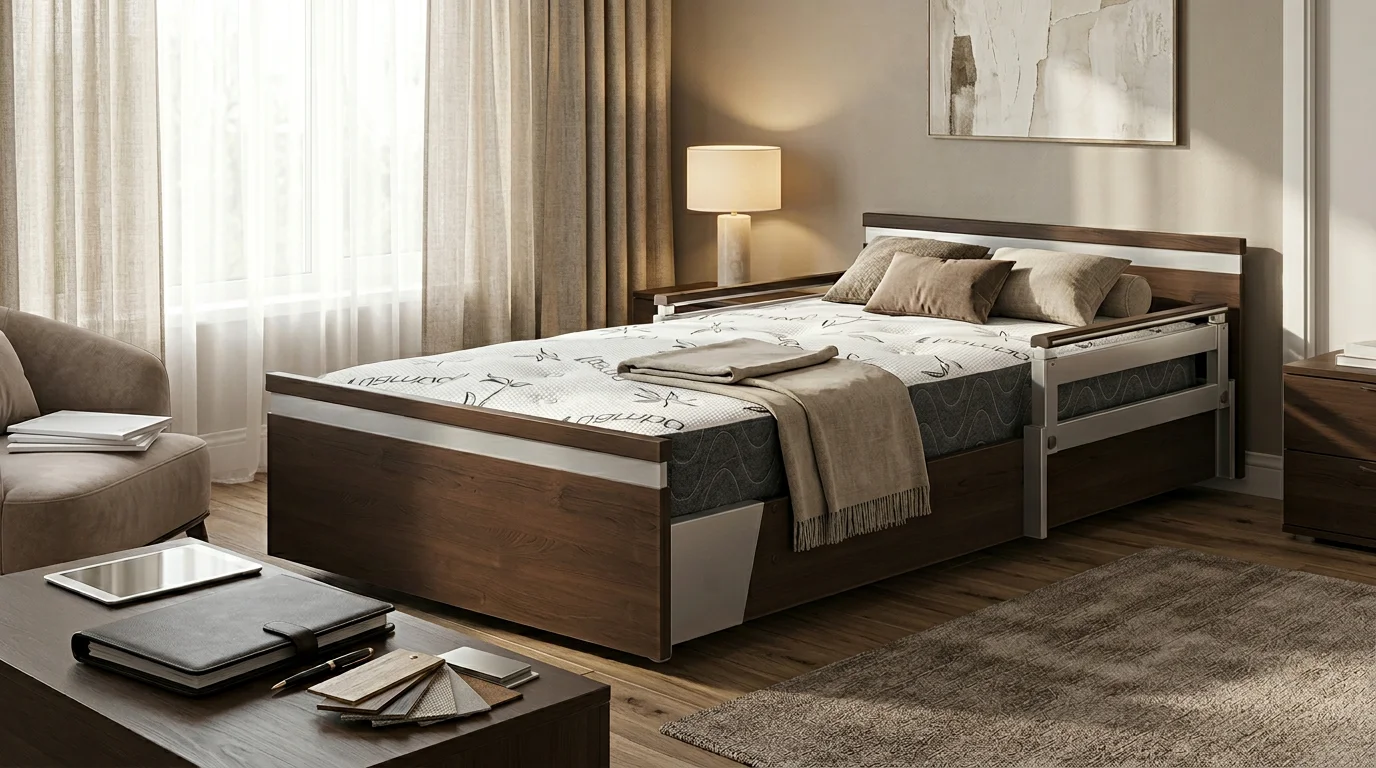 Family reviewing hospital bed options with Orlando Home Hospital Beds specialist