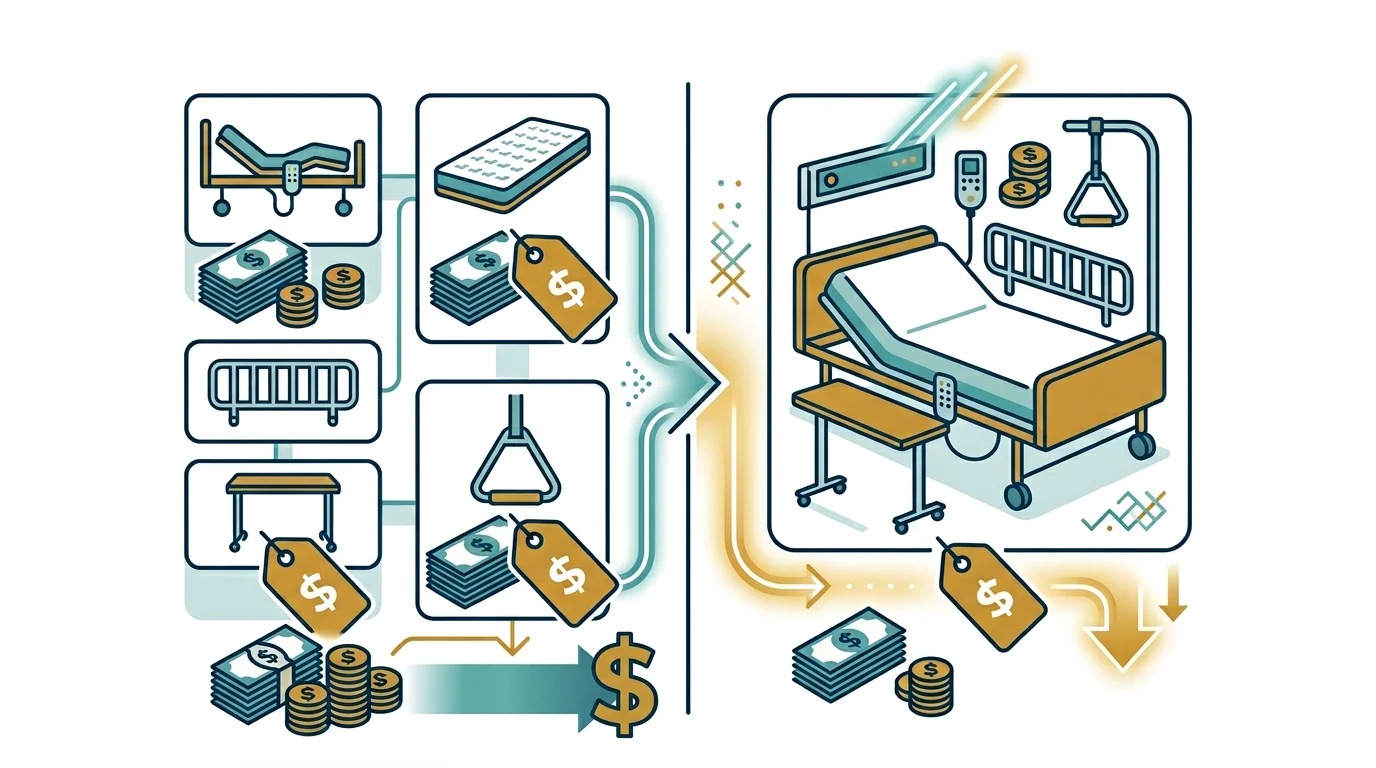 Price comparison breakdown showing individual component costs versus bundled package savings